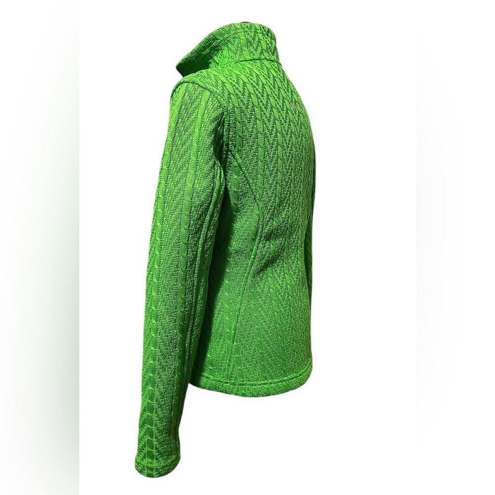Spyder Major Cable Knit Neon Green Full Zip Fleece Lined Jacket Coat Size XS - Picture 4 of 13